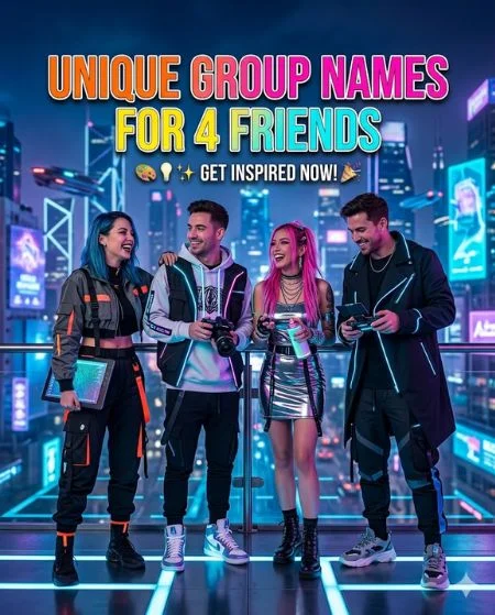 Group Names for 4 Friends: Funny, Cool & Unique Ideas 6 Unique Group Names for 4 Friends