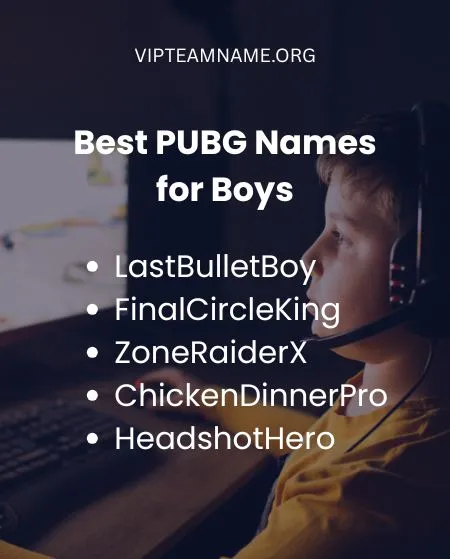 Best PUBG Names for Boys