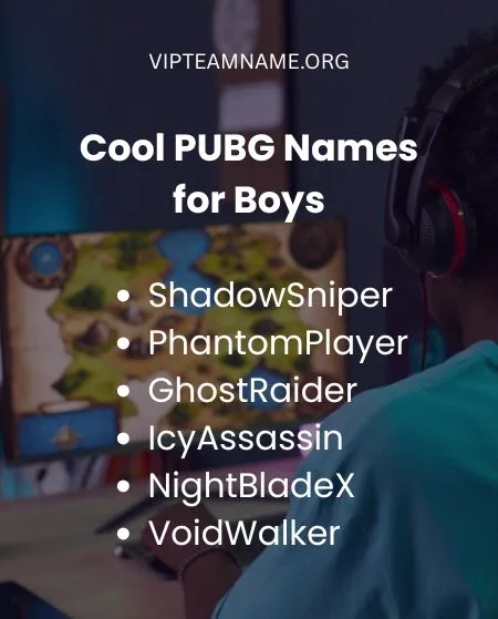 Cool PUBG Names for Boys